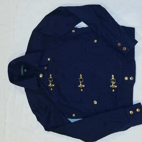 Ralph Lauren Navy jacket w Gold Toggle - M - Picture 3 of 12